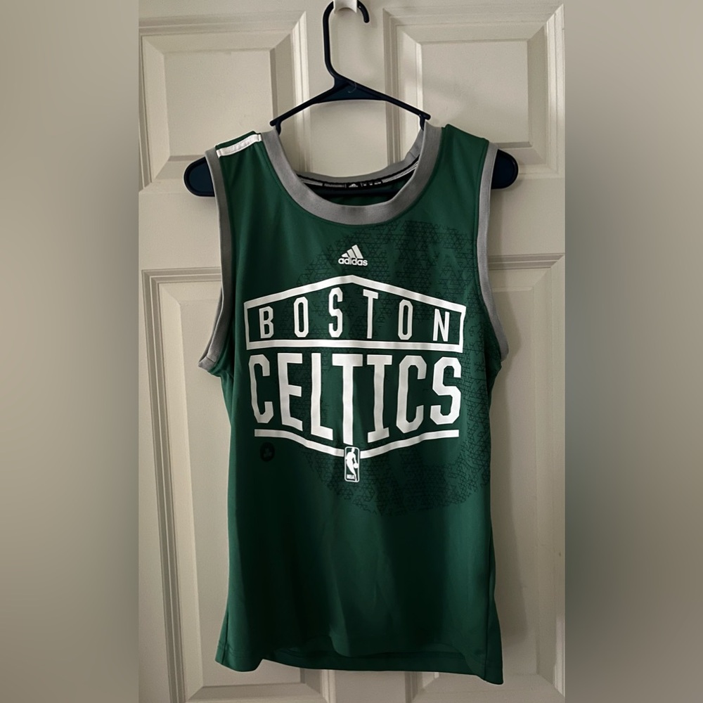 2014 Adidas BOSTON CELTICS Team NBA Basketball Tank Top Jersey Green White M